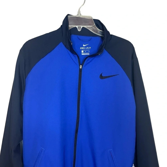 Nike Jacket zip up Dry Team Training thin blue activewear size medium - Picture 10 of 11